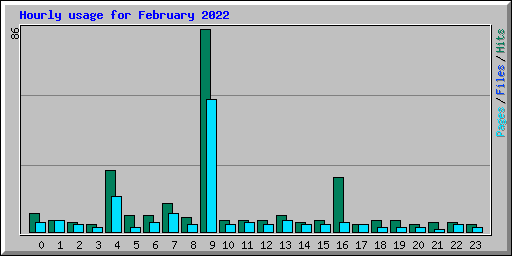 Hourly usage for February 2022