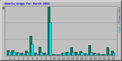 Hourly usage for March 2022